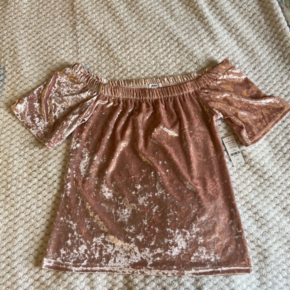 NWT Crushed Velvet Off-Shoulder Top - Picture 2 of 3